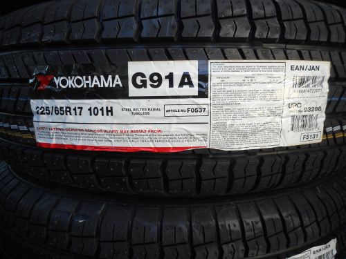 Set of 4 new tires yokohama geolandar g91a 225 65 17