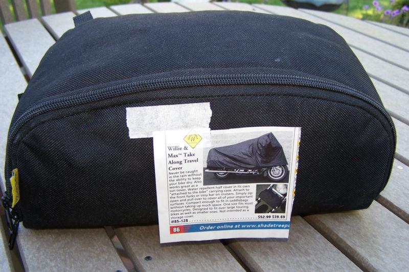 Motorcycle cover willie & max universal xl black lightweight take along fast shp
