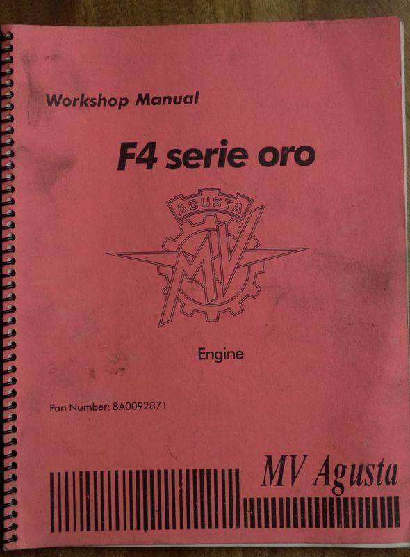 Mv agusta f4 750 serie oro - factory service workshop manual