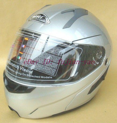 New dot light silver modular full face motor helmet size m l xl