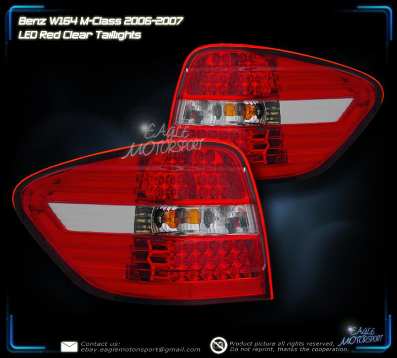 2006-2009 mercedes benz w164 ml class led red clear tail lights rear lamps