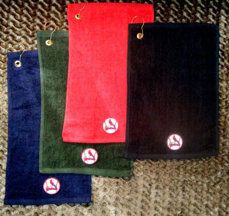 St louis cardinals cotton golf towel towels w/ hook & grommet attach to bag  pga