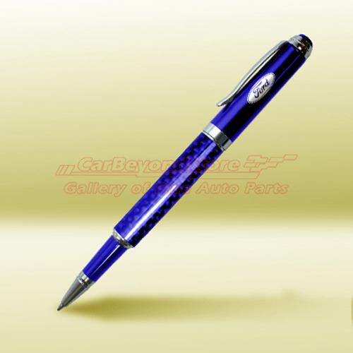 Ford blue real carbon fiber detachable cap rollerball pen, + free gift
