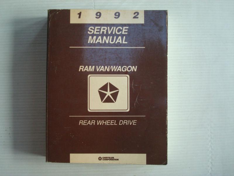 1992 dodge rear wheel drive ram van/wagon service manual