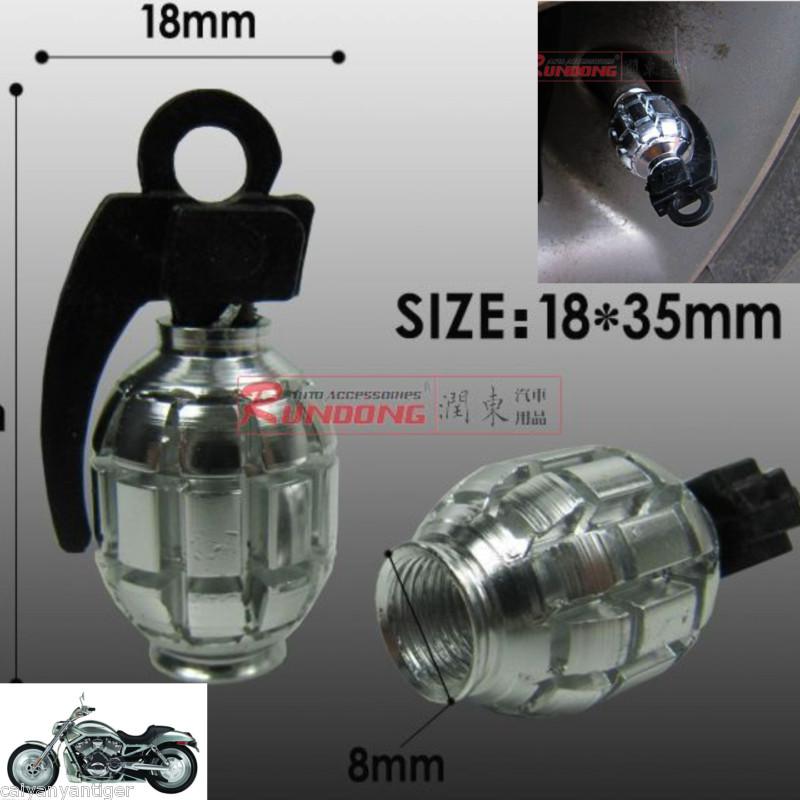 2 pcs grenade bomb style motorcycle tire valve stems caps dust cover for honda