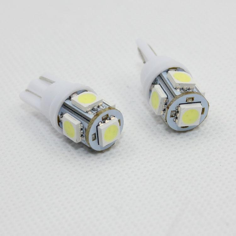 2pcs t10 5 smd 5050 led white lights bulbs interior,door, license plate, parking