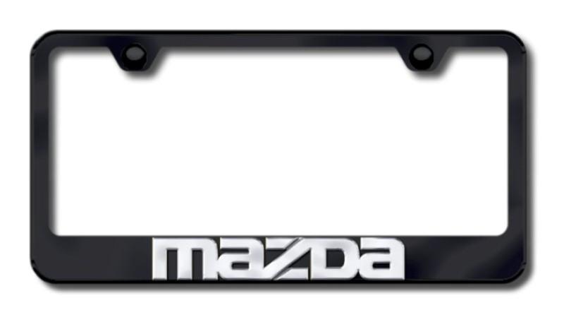 Mazda 3d chrome on black license plate frame made in usa genuine