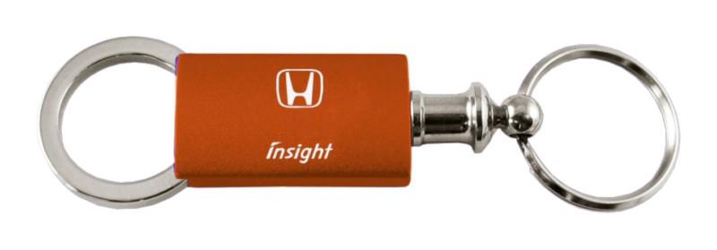Honda insight orange anodized aluminum valet keychain / key fob engraved in usa
