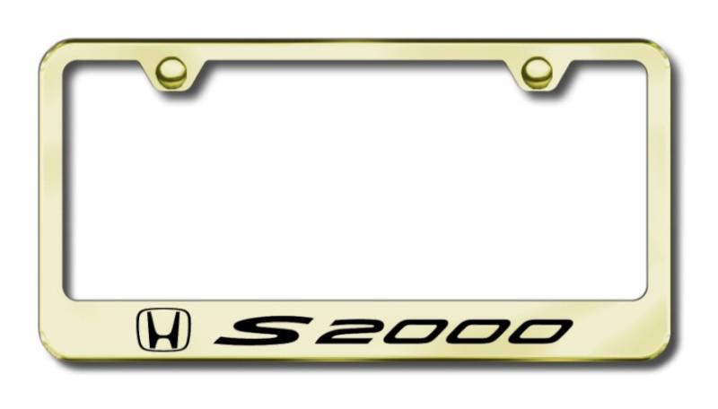 Honda s2000  engraved gold license plate frame -metal made in usa genuine