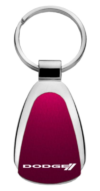 Chrysler dodge stripe logo burgundy teardrop keychain / key fob engraved in usa