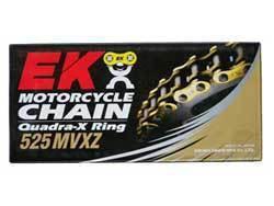 Ek 525 mvxz pink 120 links motorcycle bike chain x-ring o-ring x o ring oring