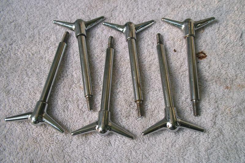 6 vintage valve cover hold downs 1/4 20 threads