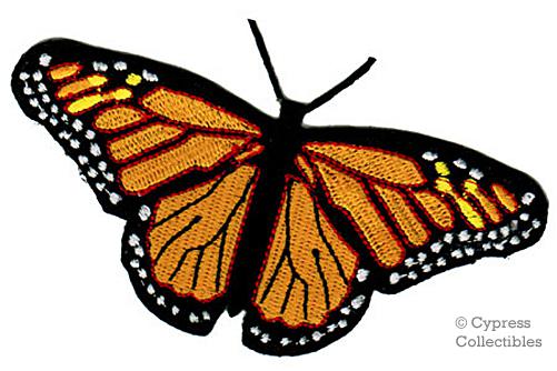 Monarch butterfly - lady biker patch - gorgeous iron-on applique motorcycle