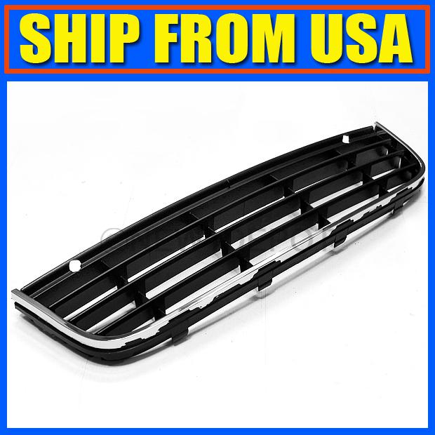 Us chrome front bumper lower grille insert fit vw jetta mk5 05 06 07 08 2009 new