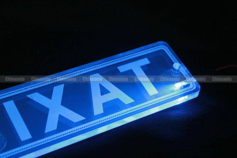 Transparent blue led taxi top board sign sucker light cigarette lighter 12v