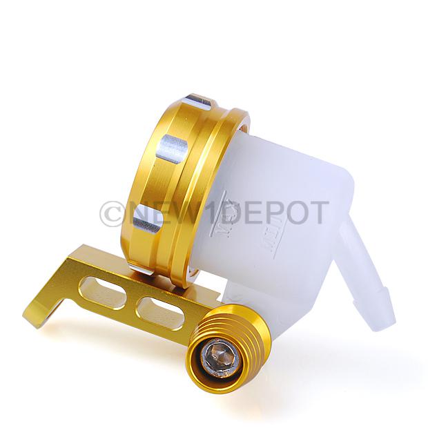 Motorcycle gold master cylinder fluid oil reservoir front brake clutch tank new