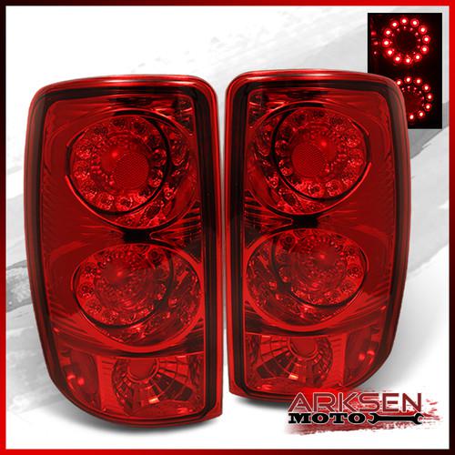 00-06 suburban/yukon/tahoe red led ring tail lights rear brake lamps set pair