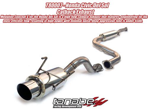 Tanabe concept g catback exhaust for 92-95 honda del sol t80007