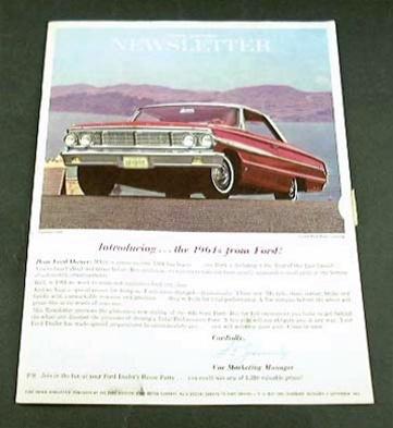 1964 64 ford brochure t-bird galaxie fairlane falcon and wagons
