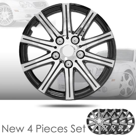 New 15" hubcaps black rim wheel covers hub cap set 528