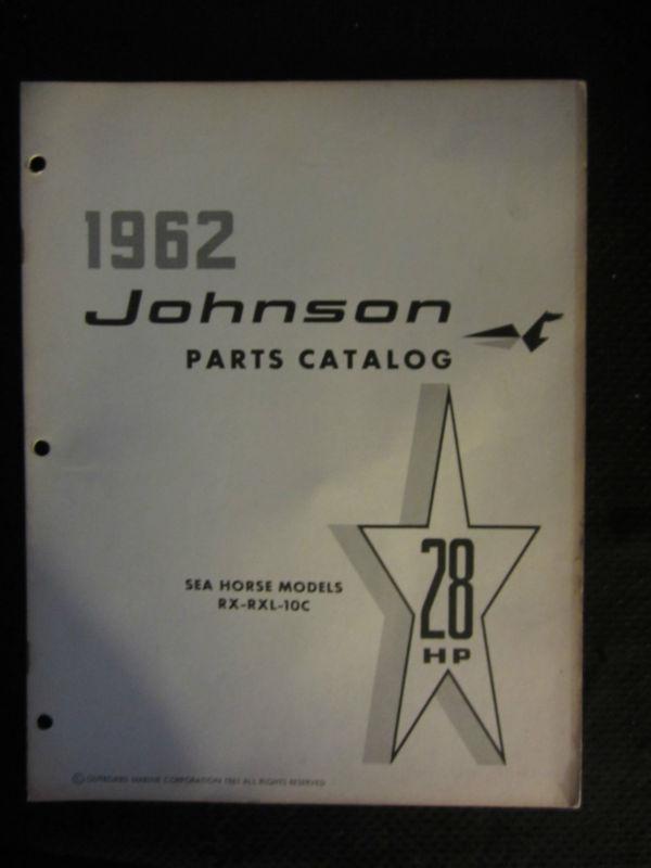 1962 johnson outboard motor 28 hp parts catalog manual sea horse rx rxl 10c