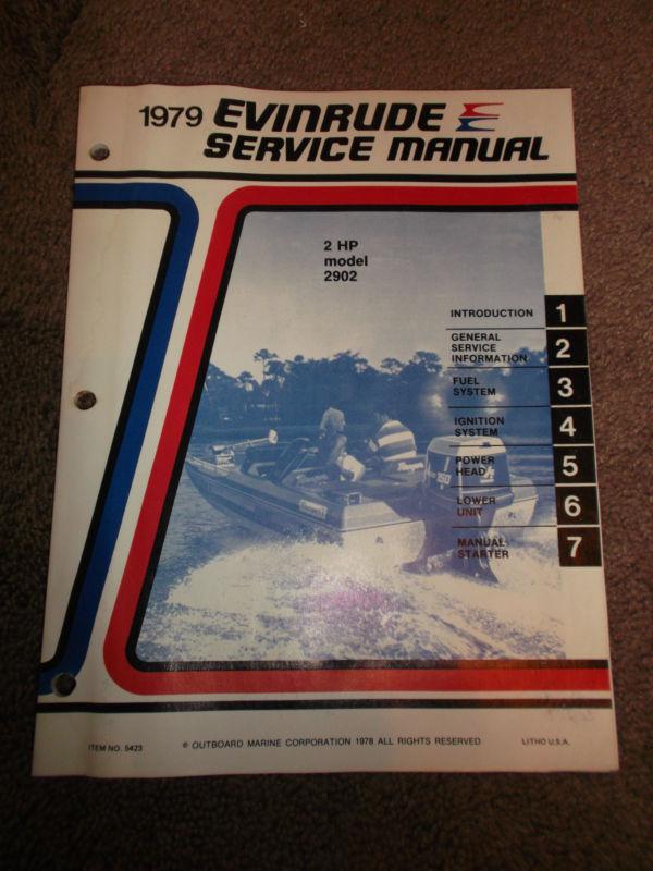 1979 evinrude 2 hp service repair shop  manual 2902 outboard factory oem