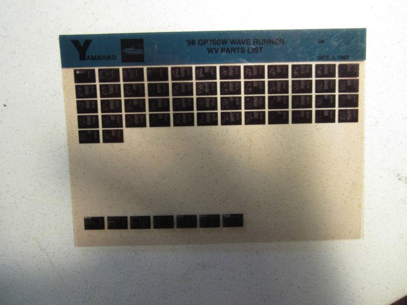 1998 yamaha wave runner gp760w microfiche parts list catalog jet ski gp 760 w