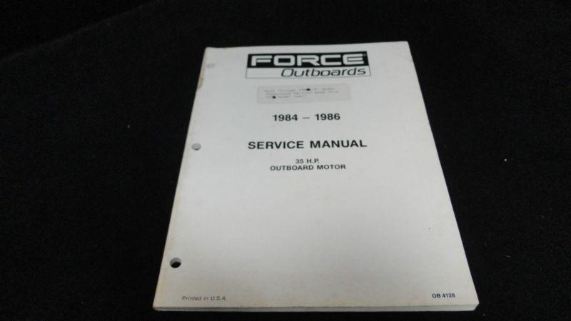 Service manual #0b-4128 force 1984-1988 35hp outboard boat motor engine book