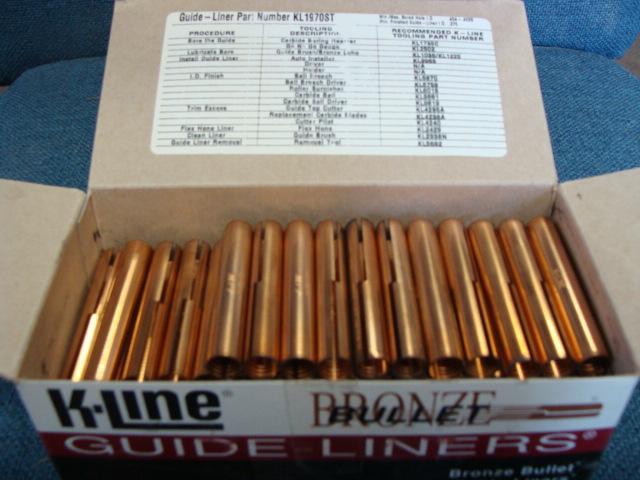 K-line bronze bullet valve guide liners (qty 100) (2" x 6mm / .238") +.030"