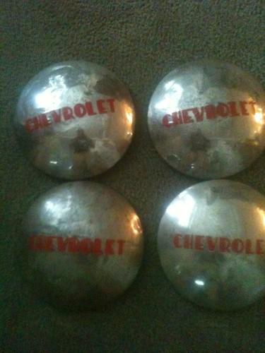 Lat 1940's-mid '50s chevy hub caps set of 4 real deal!!!!