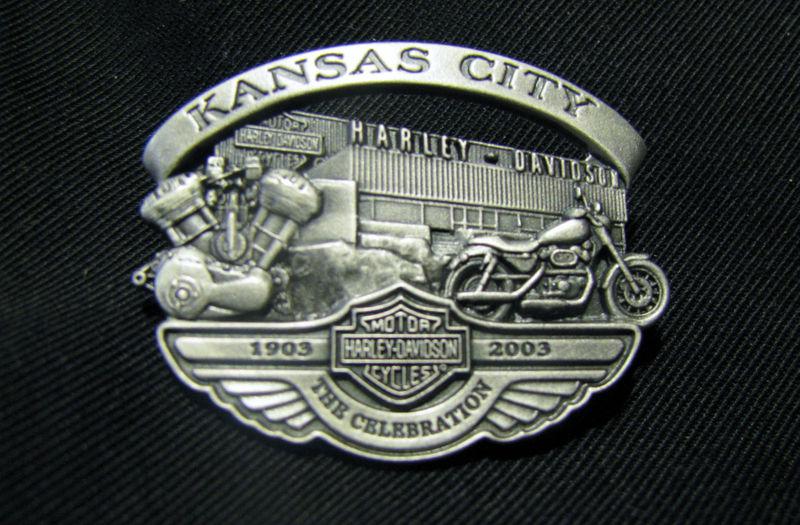 Harley-davidson motorcycle kansas city biker vest pin