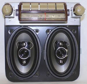 New 47-53 chevrolet truck radio with speaker kit - am/ fm stereo radio.