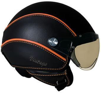 Nexx x60 vintage helmet - black/orange - open face scooter helmet