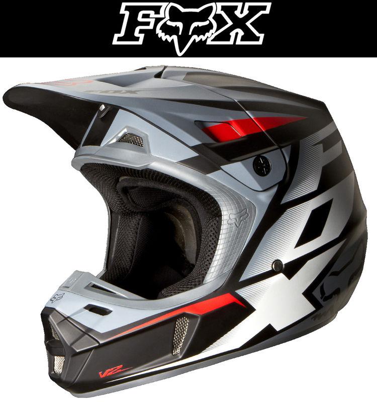 Fox racing v2 matte black dirt bike helmet motocross mx atv 2014
