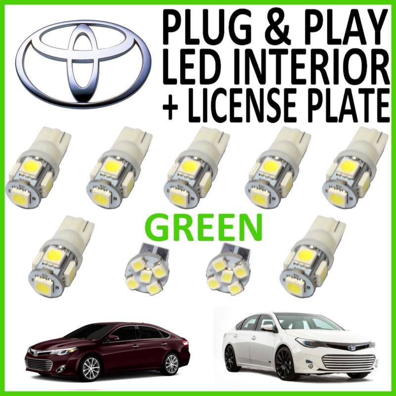 9x green led lights interior package kit for 2013 & up toyota avalon ta2g