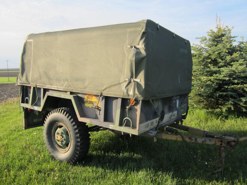3/4 ton m37 cargo trailer dump bed enclosed tarp bows 24v 5 bolt rims m 37