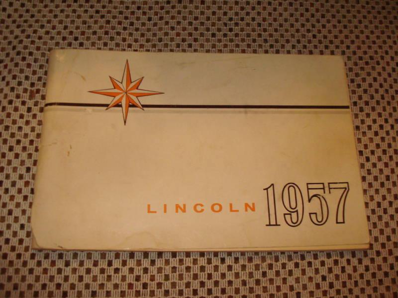 1957 lincoln owners manual original rare glove box book