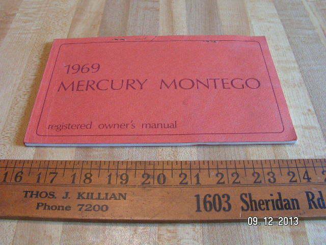 1969 mercury montego original owner's / owners manual