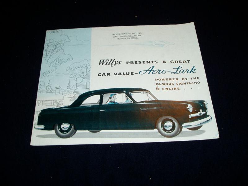 Willys  aero-lark 1952 fold-out brochure