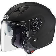Hjc helmet is-33 open face motorcycle street matte black clear visor sun shield
