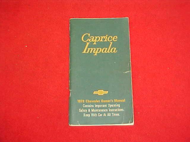 1979 chevrolet caprice impala original owners manual service guide book 79 oem
