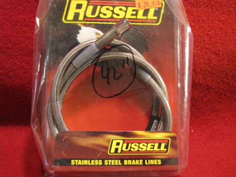 47" long russell mach 3 universal stainless #3 brake line (r5816ss) 