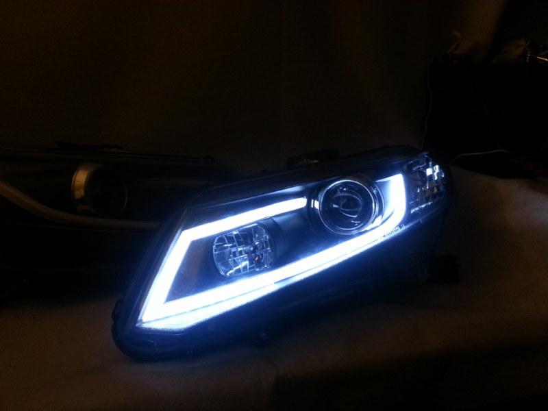 12-13 honda civic r8 style led projector headlight black housing