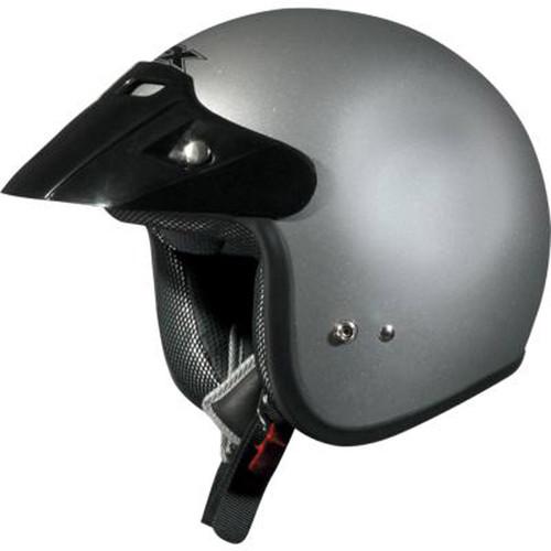New afx fx-75 open face helmet, silver, xxl