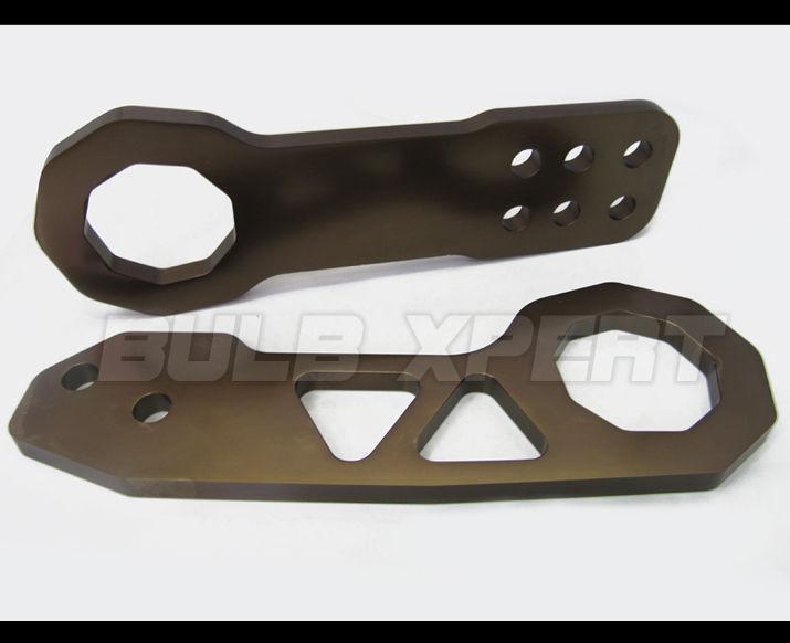 01-05 06 07 08 09 10 civic lx ex si coupe gun metal front &  rear tow hook kit