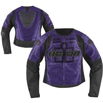 New icon women's overlord type 1 purple motorcycle/street jacket size:sm-lg