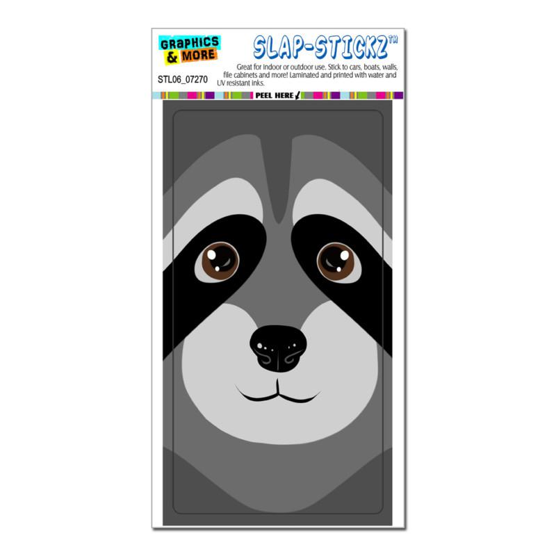 Raccoon - cute full face - slap-stickz™ car window locker bumper sticker