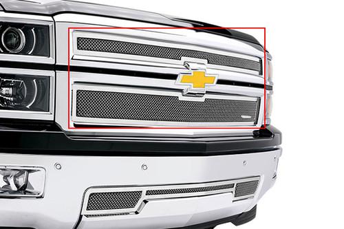 T-rex 2014 chevy silverado billet grille upper class polished mesh grill 54117