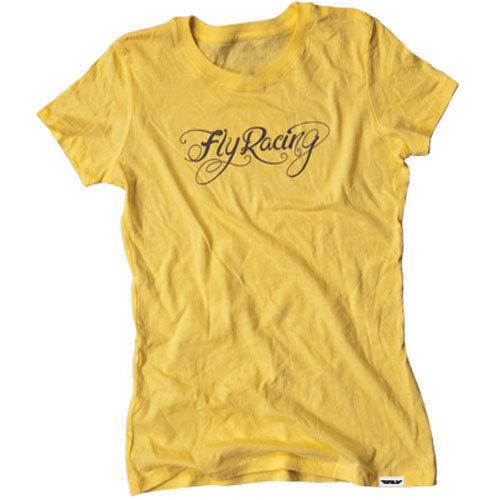 Fly racing logo t-shirt yellow (womens md / medium)