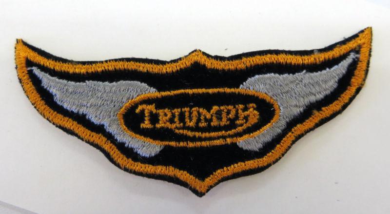 Triumph wing embroidered sew-on patch, made in england, 3.5"